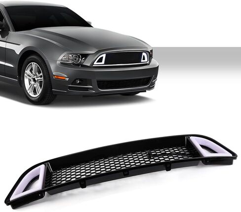 ANDPLAY Front Upper Hood Grille Grill w/DRL LED Accent Vent Lights Compatible with Ford Mustang 2013 2014 (Except Shelby Trims) DR3Z8200AB, FO1200590 in Saudi Arabia