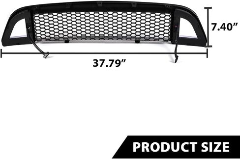 ANDPLAY Front Upper Hood Grille Grill w/DRL LED Accent Vent Lights Compatible with Ford Mustang 2013 2014 (Except Shelby Trims) DR3Z8200AB, FO1200590 in Saudi Arabia