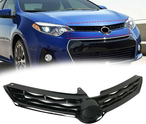 Front Bumper Grille Black With Chrome Trim Grill Fit For 2014 2015 2016 Toyota Corolla Front Lower Grille Assembly Replacement For TO1036150 5310202210 in Saudi Arabia