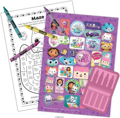 Gabby's Dollhouse Coloring Book with Stickers, 4 Crayons Included, 48 Pages, 53873 in Kuwait