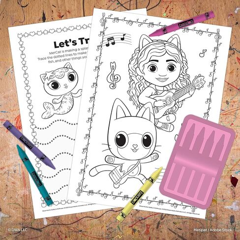 Gabby's Dollhouse Coloring Book with Stickers, 4 Crayons Included, 48 Pages, 53873 in Kuwait