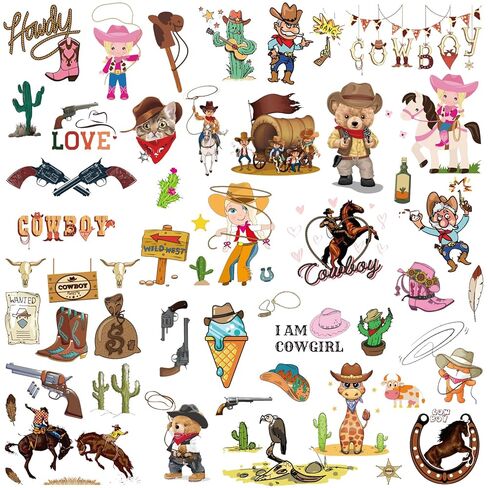 Western Cowboy Temporary Tattoos, 120 Design Cowboy Tattoos, Cowboy Party Favors Western Rodeo Party Favor Bags Filler Baby Shower Boys Birthday Party Supplies For Boys in Kuwait