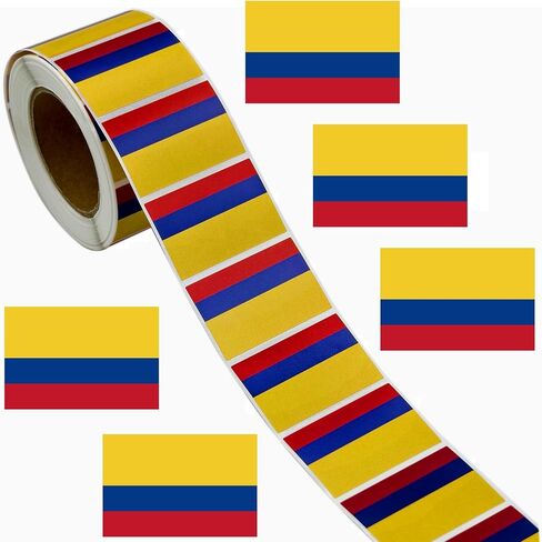 500 Pcs Colombia Flag Labels Stickers Colombian Independence Day Flags Birthday Party Decorations National Country Festival Party Supplies Patriotic Yellow Blue Red Flag Sticker in Saudi Arabia