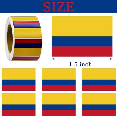 500 Pcs Colombia Flag Labels Stickers Colombian Independence Day Flags Birthday Party Decorations National Country Festival Party Supplies Patriotic Yellow Blue Red Flag Sticker in Saudi Arabia