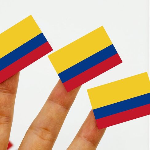 500 Pcs Colombia Flag Labels Stickers Colombian Independence Day Flags Birthday Party Decorations National Country Festival Party Supplies Patriotic Yellow Blue Red Flag Sticker in Saudi Arabia