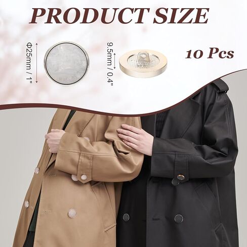 MECCANIXITY 10Pcs Resin Vintage Button, 25mm / 0.98" Fashion Round Button Versatile Sewing Accessories for Blazer Clothes Uniform Jacket Coat DIY Garment, Charcoal Gray in Kuwait