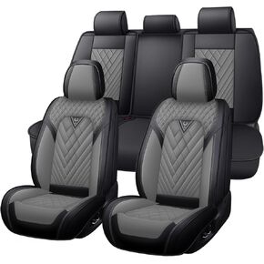 Car Seat Covers Full Set for Hyundai Santa Cruz 2022-2026, Anti-Slip Full Coverage Car Seat Covers, Waterproof Nappa Leather Car Seat Cover Sets(5 Seats/Black Red) in Saudi Arabia