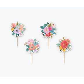 شركة RIFLE PAPER CO. طقم كب كيك لحفلات الحديقة، 24 بطانة متنوعة في تصميمين، 24 قطعة علوية متنوعة مزدوجة الجوانب في 6 تصميمات، حجم كب كيك قياسي، لون كامل ومختوم بالرقائق المعدنية in Kuwait