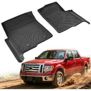 Truck Floor Mats for Ford F150 2009-2014 SuperCab/SuperCrew/Regular Cab, All Weather Rubber TPE Car Accessories, Custom Fit Front Row Carpets, Black Pickup Rugs for F-150 2013 2012 2011 2010 in Saudi Arabia