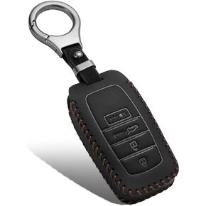 Compatible with Toyota Key Fob Cover with Keychain,Leather Car Key Fob Case for 2025 Grand Highlander Tacoma Corolla 4Runner Land Cruiser Crown Signia Sequoia 4 Buttons Smart Remote Key Accessories in Saudi Arabia