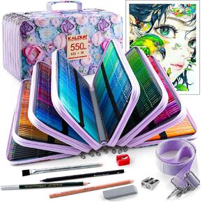 KALOUR PDAS Pro 550 Colored Pencils Set, Soft Core Vibrant Colors for Drawing, Sketching, Shading and Coloring, Professional Art Supplies for Adults Artists and Beginners in Saudi Arabia