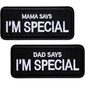 2PCS Dog Patches for Harness,Shimmeroo Removable Dad Says I'm Special Patch for Dog Vest Backpack,Clothing, Jeans,Hat,Hook and Loop Fastener in Saudi Arabia