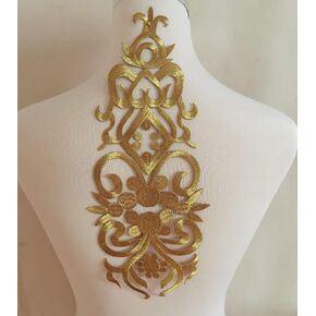1pcs Flower Applique Patches Clothing DIY Embroidery Sticker Blossom (Gold B) in Saudi Arabia