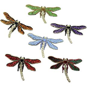 6 Pack Delicate Embroidered Patches, Dragonfly Embroidery Patches, Iron On Patches, Sew On Applique Patch, Custom Backpack Patches for Women, Boys, Girls, Kids in Saudi Arabia