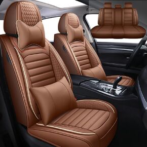 Leather Car Seat Covers for Volvo S60 2025,Car Seat Covers Full Set,Seat Covers with Safety,Waterproof Seat Cover Compatible Airbag(5pcs Black&Red Bars Luxury) in Saudi Arabia