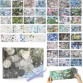 1000+Pcs Dreamcore Japanese Stickers Book, 72 Sheets Different Style Japanese Stickers Book for Journaling Scrapbooking Supplies, Aesthetic Sticker Book with Writing Paper Sheets in Saudi Arabia