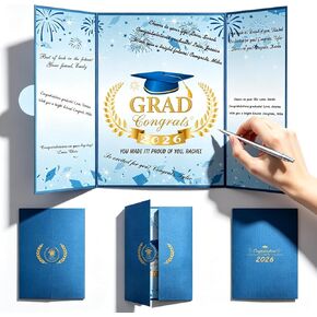 Graduation Guest Book 2026, Blue and Gold Graduation Party Decorations, Graduation Signature Book Card for Graduation Announcements 2026, Grad Party Decorations Supplies Gifts in Saudi Arabia