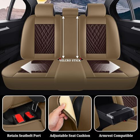 Car Seat Covers Full Set for Mercedes-Benz GLA 250 2017-2026, Waterproof Nappa Leather Car Seat Cover, Full Coverage Car Seat Covers Sets(5 Seats with Headrests/Brown Coffee) in Saudi Arabia