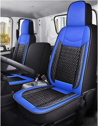 Professional Leather Seat Cover Trucks Van Semi-Trailer Truck Heavy-Duty Protection Comfort Style Compatible with for Mitsubishi Fuso FH/FM Series 2007-2026, Black Red in Kuwait