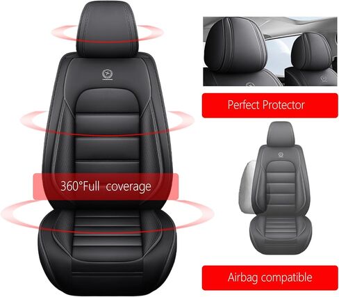 Car Seat Cover Fit for Jeep Gladiator 2019-2023,Compatible Airbag Non-Slip Waterproof Seat Cover,Car Seat Protector Premium Interior (Black,5-seat Full Set) in Kuwait