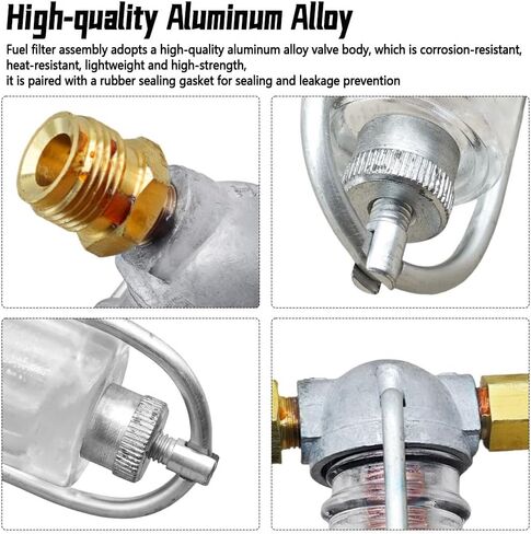 Fuel Sediment Bowl Glass Assembly Fit for Ford 158 C.I.3 cylinder 1965-1982 New Holland Tractor 2000 2110 2600 3000, Fuel Filter Assembly Replace 1103-3383 D4NN9155A C5NE9155D in Saudi Arabia