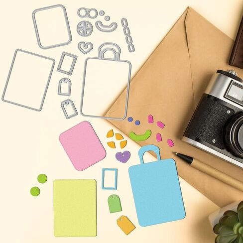 3D Travel Suitcase Metal Cutting Dies DIY Craft Label Box Die Cuts Carbon Steel Stencils Scrapbooking Embossing Template Die for Card Making Handmade Gift Box Greeting Cards in Kuwait