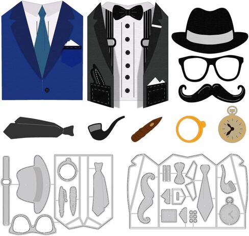 Wedding Gentleman Cutting Dies Suit Greeting Card Making Die Cut Carbon Steel Die Cuts Stencils Blessing Card Scrapbooking Embossing Template Dies for Wedding Card Album Decor in Kuwait