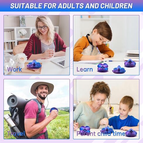 Gear Ball,3D Printed Gear Sphere Fidget Toy,Sensory Toys for Stress and Anxiety Relief,Suitable for Autism and ADHD Fidget Gear Ball,Stocking Stuffers for Adults & Kids Gift(Purple Blue, 3.1 Inch) in Saudi Arabia