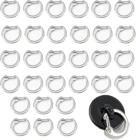 30 Pack Blazer Button Clips Non Sewing Small Spring O Rings Round Carabiner Clip Snap for Metal Blazer Buttons Suits Sport Coat Uniform Jackets Vintage Antique Shank Button Sewing Buttons in Kuwait
