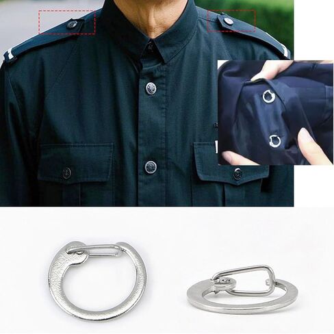 30 Pack Blazer Button Clips Non Sewing Small Spring O Rings Round Carabiner Clip Snap for Metal Blazer Buttons Suits Sport Coat Uniform Jackets Vintage Antique Shank Button Sewing Buttons in Kuwait
