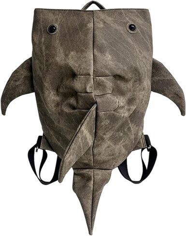 Shark Backpack, 3D Creative Shark Daypack with USB Charging Port, Lightweight Laptop Knapsack for School, Hiking, Travel (Coffe) in Kuwait
