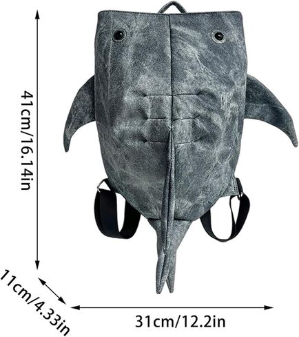 Shark Backpack, 3D Creative Shark Daypack with USB Charging Port, Lightweight Laptop Knapsack for School, Hiking, Travel (Coffe) in Kuwait