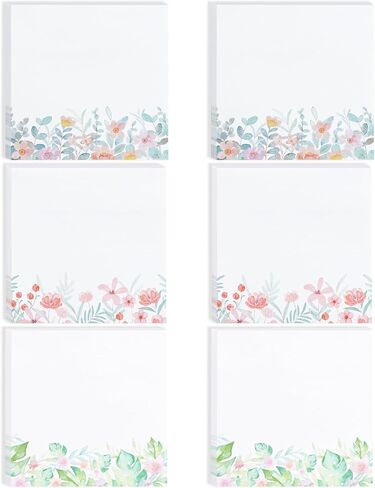 Mr. Pen- Wildflower Sticky Notes, 3"x3", 6 Pack, 300 Sheets, Untamed Flora Sticky Notes, Self-Stick Note Pads, Adorable Memo Pads for Journal, Planners, Office, School, Home, Stationery Gift in Saudi Arabia
