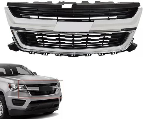 Black&Chrome Front Grille Compatible with 2015 2016 2017 2018 2019 2020 Chevrolet Colorado in Saudi Arabia