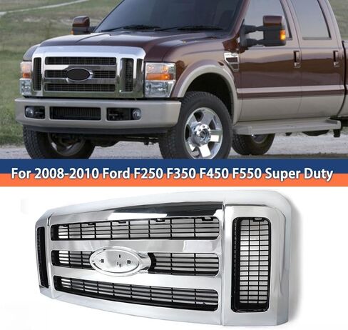 Suitable for Chrome Grille Grill Assembly for 2008 2009 2010 Ford F250 F350 F450 F550 Super Duty Pickup Truck – OEM Style Replacement in Kuwait