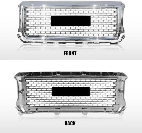 Chrome Front Bumper Hood Grille Grill Fit for 2014 2015 GMC Sierra 1500 Denali Style Mesh Hood Honeycomb Grille Repalce 22758168,GM1200681 in Saudi Arabia