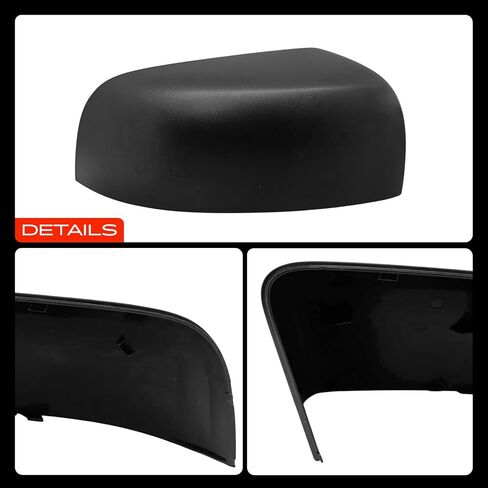 A-Premium Passenger Side Rearview Mirror Cover Cap - Compatible with Ford Ranger 2019 2020 2021 2022 2023 - Textured Black, Without Turn Signal Hole in Kuwait