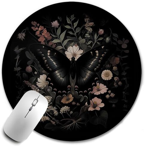 Butterfly Mouse Pad, Boho Butterfly and Moth Mousepad Mouse Mat with Non-Slip Rubber Base for Home Office Desk Accessories, Desk Supplies for Women Office Aesthetic,7.9x7.9 Inch in Saudi Arabia