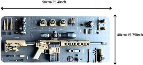 Cool Gun Mouse Pad – Large Gaming Desk Mat with Military Weapon Design, Non-Slip Desk Pad for Keyboard & Mouse, Cool Gaming Setup for Office & Gamers in Saudi Arabia