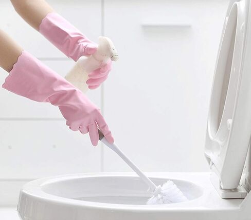 Alimat PluS 3 Pack Reusable Cleaning Gloves Latex Free, Dishwashing Gloves with Cotton Flock Liner and Embossed Palm, Waterproof Household Gloves for Laundry, Gardening (Medium) in Kuwait