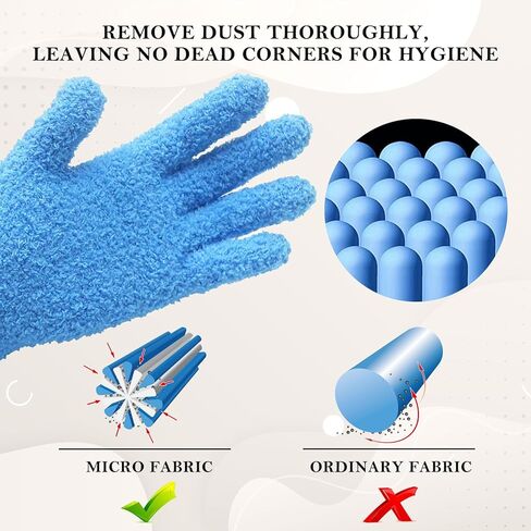 Evridwear Microfiber Plant Dusting Gloves Reusable Leaf Cleaning Glove for Houseplants,Blinds,Furniture and Small Objects in Kuwait