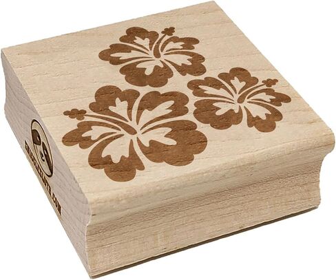 Hibiscus Flower Trio Square Rubber Stamp for Stamping Crafting - 1.75in Medium in Kuwait