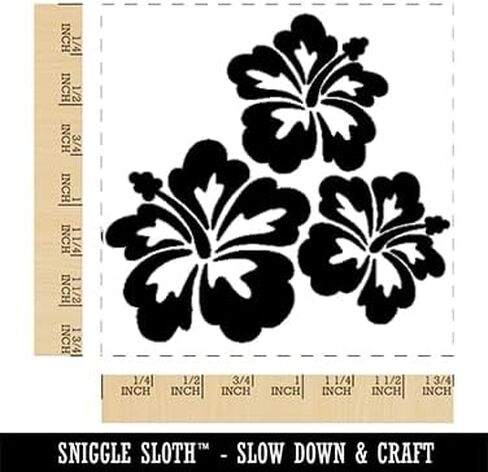 Hibiscus Flower Trio Square Rubber Stamp for Stamping Crafting - 1.75in Medium in Kuwait