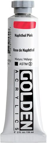GOLDEN Heavy Body Acrylics, Naphthol Pink, 2 fl. oz. Tube, Professional Acrylic Paint, Opaque in Kuwait