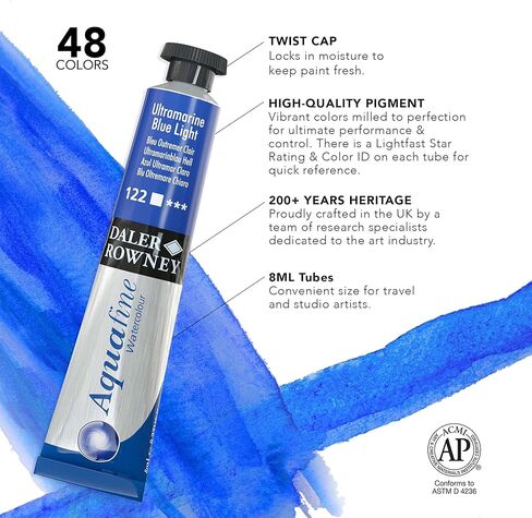 دهانات ألوان مائية من Daler Rowney Aquafine - أنابيب طلاء ألوان مائية لورق الألوان المائية والمزيد - أنابيب ألوان مائية للفنانين والطلاب - لوازم فنية ممتازة لجميع مستويات المهارة in Kuwait