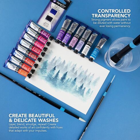دهانات ألوان مائية من Daler Rowney Aquafine - أنابيب طلاء ألوان مائية لورق الألوان المائية والمزيد - أنابيب ألوان مائية للفنانين والطلاب - لوازم فنية ممتازة لجميع مستويات المهارة in Kuwait