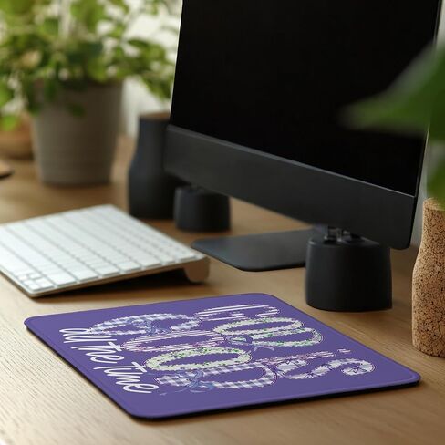 Purple Christian Mouse Pad - Girly Preppy Bow Mousepad for Office School Computer Laptop, Non-Slip Rubber Base with Stitched Edge, God is Good Christian Girly Gifts 7.9x9.5 Inches in Kuwait