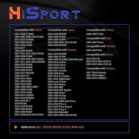 HiSport 83530-60020 Oil Pressure Switch Sensor - Compatible with Chevy Geo Lexus Pontiac Scion Subaru Toyota Prizm CT200h ES300 ES300h ES330 ES350 GS F GS300 GS350 1993-2016 - Replace 37241-RNA-A01 in Kuwait