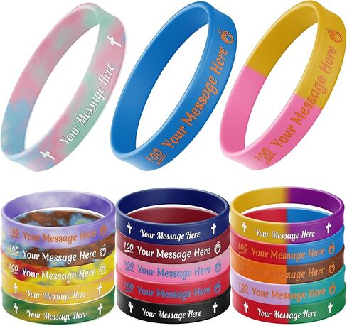 5-5000 Pcs Custom Rubber Bracelets Bulk - Personalized Rubber Bracelet with Customizable Color, Pattern & Debossed Text for Corporate Procurement, School Events, Charity, Graduation & Brand Awareness in Kuwait