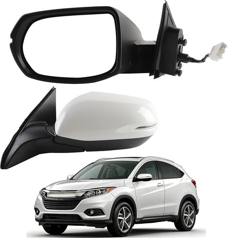 Dasbecan Right Passenger Side Mirror Compatible with 2017-2022 Honda HRV with Power Glass, Manual Folding Replace# HO1321285 76208T7W305 (3Pins) Black in Kuwait